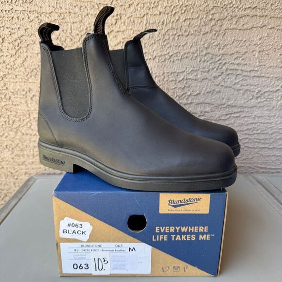 Blundstone 063 Dress Chelsea Boots Men’s Size 10.5 / AU 9.5 Black Chiseled Toe - Picture 14 of 15